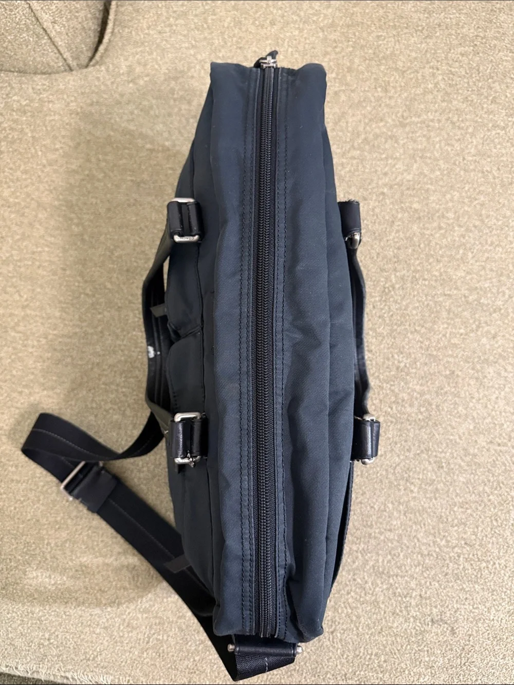 COACH Black Nylon Classic Commuter Messenger Bag Laptop Briefcase Travel